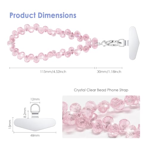 Image of TENOC Beaded Phone Wrist Strap, Pink