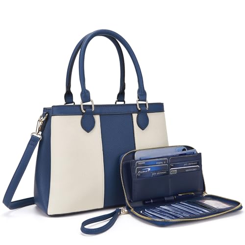 Image of Qiyuer Purses and Wallet Set for Women Satchel Handbag Tote Bag | 3 Zippered Compartments,Pebble PU leather,Multi-slot design,Everyday commuting