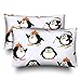 2 Pezzi Copricuscini 40X60Cm, Giovane Pinguino Che Gioca A Pattinare sugli Sci Inverno Federe Quadrate Federa Decorativi Cuscino Copricuscini per Divano, Regalo, Camera