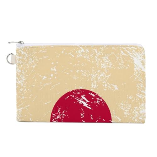 Japan Vintage Flag Cute Coin Purse Travel Small Makeup Bag Pencil Pouch 7.4 × 4.6 Inch