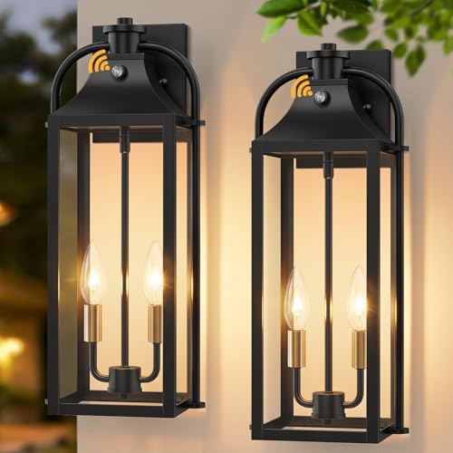 Image of 2-Light Exterior Lighting Fixtures, 2 Pack Large Dusk to Dawn Outdoor Lights, 19 inch Waterproof Anti-Rust Aluminum Wall Scones, Outside Lights for House, Outdoor Wall Light for Porch, Garage