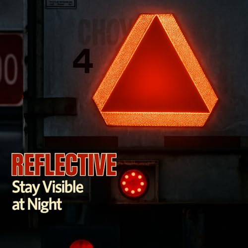Image of IGNIXIA (Pack of 04) Slow Moving Vehicle Sign, PVC Vinyl Decal Slow Moving Vehicle Triangle Sticker, 14 inchx 16 inch Inches Orange Base with Reflective Border, UTV, Safety Triangle Signs (4)