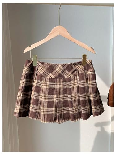 MakeMeChic Women's Plaid Mini Skirts Pleated A Line Summer Y2K Going Out Short Skirt3