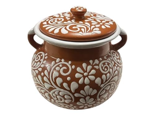 Handmade clay bean pot 9x9