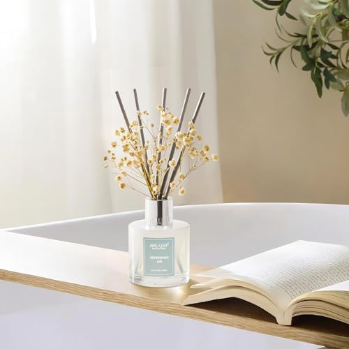 Image of Airkeep Reed Diffuser Set,3.38 fl oz (100 ml) - Refreshing Air Oil Diffusers with 8 Reed Sticks, Home Fragrance Reed Diffuser for Bathroom Shelf Decor