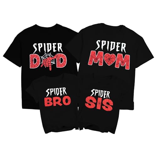 Web Hero Mom Dad Kids Shirt Family Matching Tshirt Funny Graphic Tee Comic Vacation Birthday Short Sleeve Top