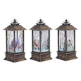 3PCS Christmas Ornaments Lanterns Lights Indoor Vintage Xmas Candle with LED...