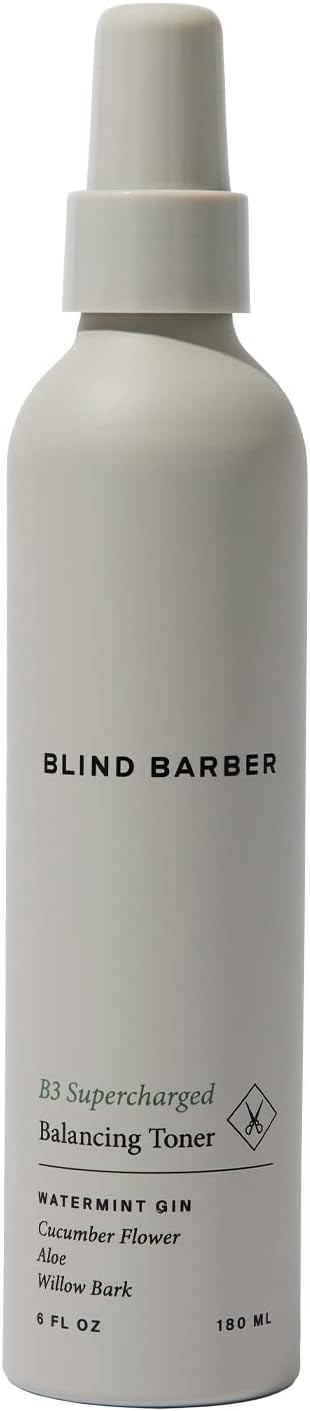 Blind Barber B3 Supercharged Balancing Toner - Mens Toner with Refreshing Minty Scent - Formulated with Cucumber, Aloe & Willow Bark to Hydrate & Balance Skin - Toners for Men (6oz / 180ml)
