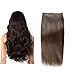 Produktbild (35cm-55cm) Clip In Extensions 10 Teiliges SET 120g 100% Remy Echthaar für Komplette Haarverlängerung glatt Haarteile (2#, Dunkelbraun, 35cm)