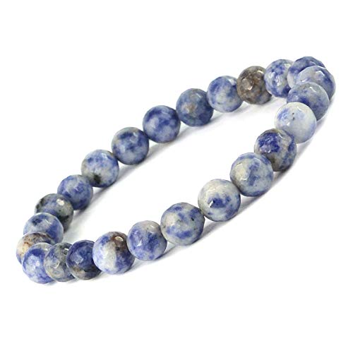 Image of Reiki Crystal Products Certified Natural Crystal Stone 8 mm Diamond Cut /Faceted Beads Bracelet for Men & Women | Reiki Charged Gemstone Bracelet | Multiple Crystal Variants Available
