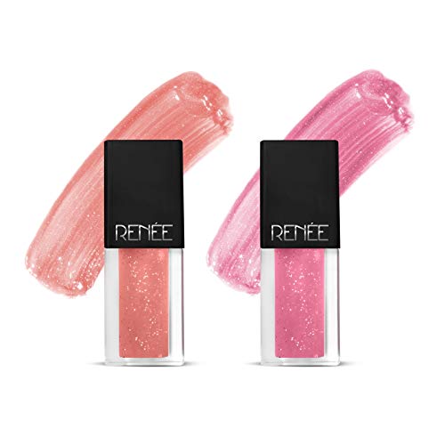Image of RENEE See Me Shine Lip Gloss - Gloss Boss Combo of 2, 2.5ml Each - Glossy, Non Sticky & Non Drying Formula - Long Lasting Moisturizing Effect - Compact and Easy to Carry