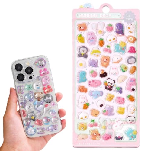 3Dシール 可愛い 立体 ごほうびシール DIY用 キラキラな 立体ステッカー デコシー ル 3D浮き彫りステッカー 携帯電話飾り用 手帳用 日記帳用 手芸用品 女の子 子供 ギフト シール 可愛い セット ぷく ぷく ご褒美シー ル (ピンク) [並行輸