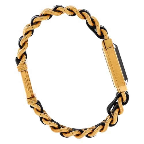 Pre-Loved Premiere Rock Quartz Watch Plated Metal and Leather 203