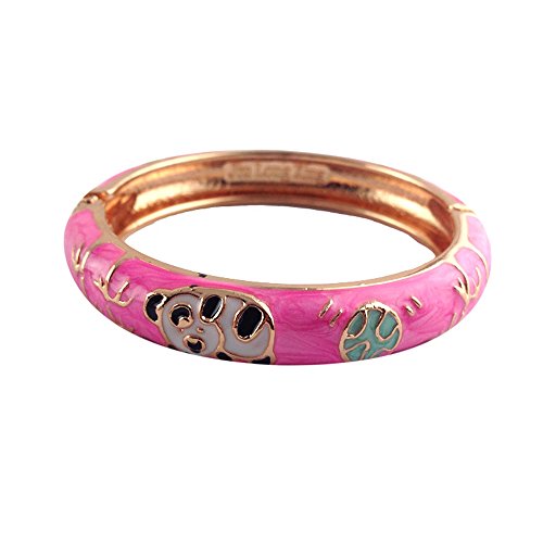 UJOY Child Jewelry Colorful Cartoons Painting Cute Animals Enameled Bangle Bracelets Diameter 1.96'' for Girls 55D01 Purple