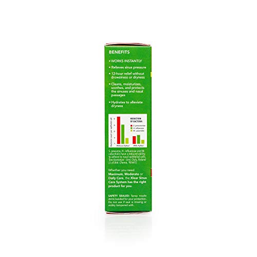 Xlear 12-Hour Nasal Decongestant Spray, Natural Saline Nasal Spray with Xylitol and Oxymetazoline, Instant Sinus Pressure and Congestion Relief for Kids and Adults 0.5 fl oz (Pack of 1)