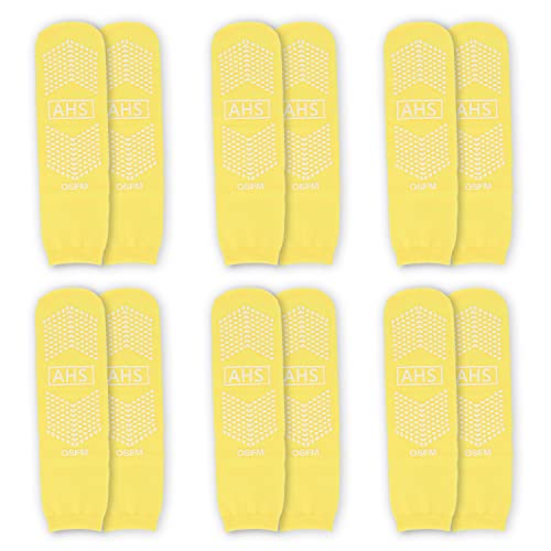 Slipper Socks | Yellow One Size Fits Most Hospital Socks | Grip Socks with Elastic Cuff | Case of 48 Pairs2