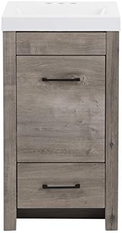 Spring Mill Cabinets Nixie Bathroom Vanity with Sink, 18.5 in. x 16.75 in, White Washed Oak