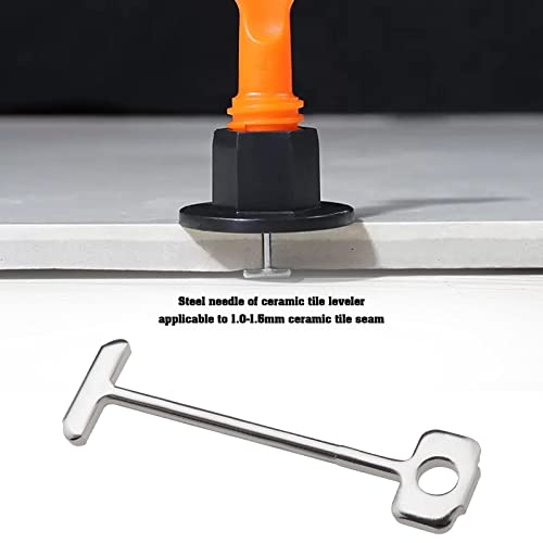VGOL 200pcs T?Pins Replaceable Steel Needles Tile Leveling System 1.5mm Tile Leveling Floors Walls Building Construction Tool Silver 32mm Length - Image 2