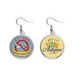 logo 31 mai journée sans tabac interdit de fumer Boucle d'oreille pendentif feuille d'automne feuille bijoux