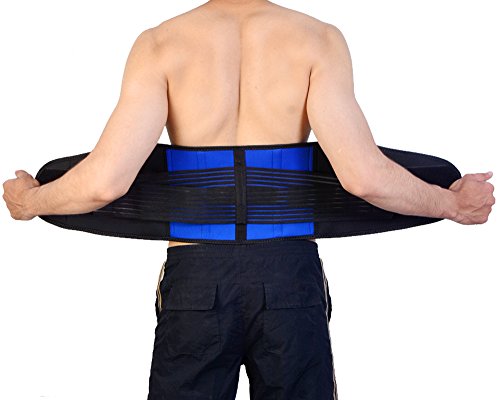 Double ceinture lombaire réglable en néoprène contre le mal de dos - Existe en 5 tailles (S, M, L, XL, XXL)