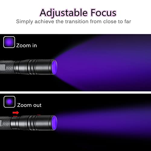 Cosmoing Uv Flashlight, Led 395Nm Ultraviolet Flashlight, Zoomable Pen Blacklight Flashlight Ip54 Waterproof Detector For Pet Urine, Cat Dog Stains, Bed Bug, Household Wardrobe Toilet #TOP1