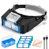 Dilzekui Headband Magnifier with LED Light...
