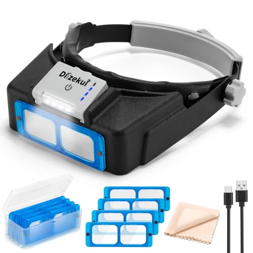 Dilzekui Rechargeable Magnifying Glasses for Close Work 1.5X to 3.5X Lenses
