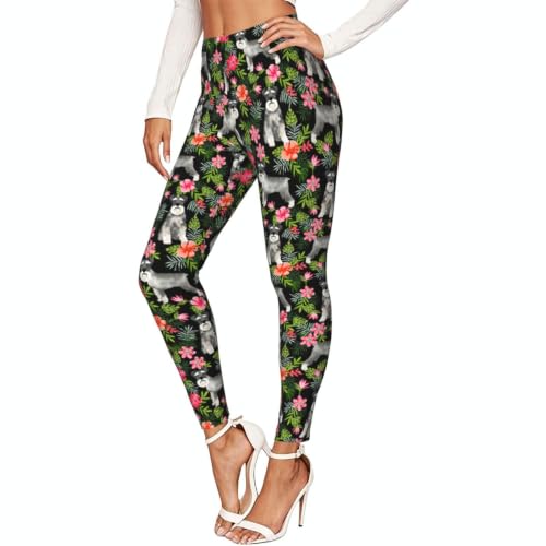 Leggings de schnauzer mujer mallas largas estampadas pantalones elásticos de yoga