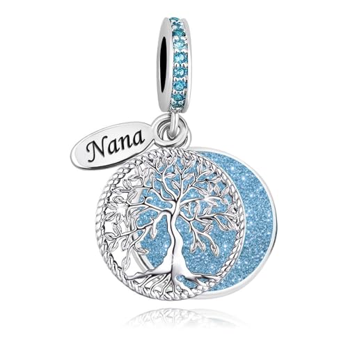 MiniJewelry Abalorio colgante con diseño de árbol de la vida, compatible con pulseras Pandora, talla única, Cobre, No es una piedra preciosa