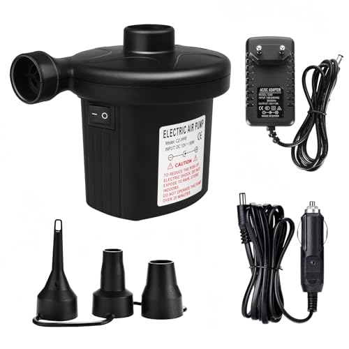 Pompa ad aria elettrica 2 in 1 Inflate e Deflate con 3 bocchette d'aria AC110V-240V per materasso...