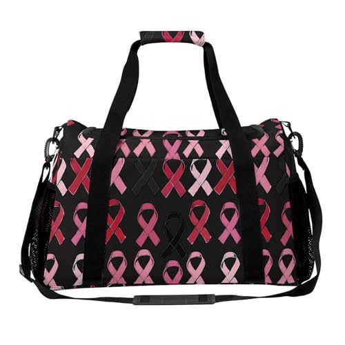 Breast Cancer Awareness Ribbon Gym Bag Travel Duffle Bags Shoulder Carry On Weekender Bag Hangbag for Women Men