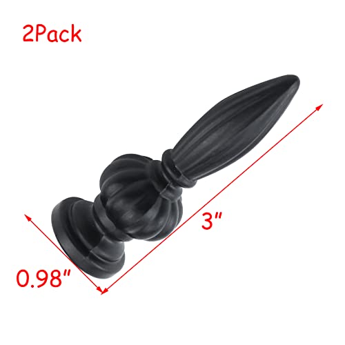 Hevstil 2Pack Black Lamp Finial Cap Knob, Lamp Finials Lamp Decoration Antique Designs Lamp Decoration Traditional Cap Knob Finial For Lamp Shade #TOP1