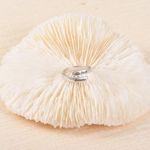 BEILIN 925 Sterling Silver Inspirational Jewelry Rings Adjustable Ring Personality Encouragement Gift for Teens Women4