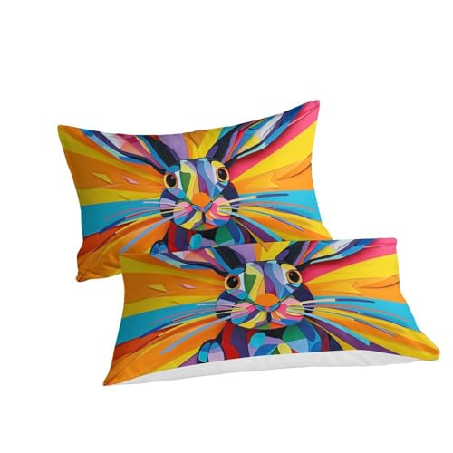 Parure de lit 3 pièces lapin 3D 220x240 en microfibre douce