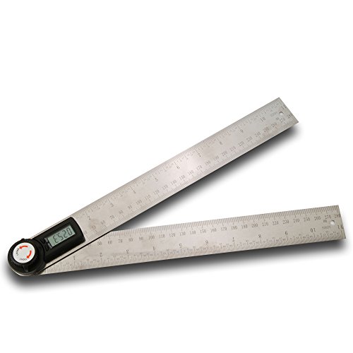 Medidor de ángulo, Risepro® 2 en1 - Medidor digital de ángulo - Regla transportadora de 360° (2 X 300 mm) 82305-300