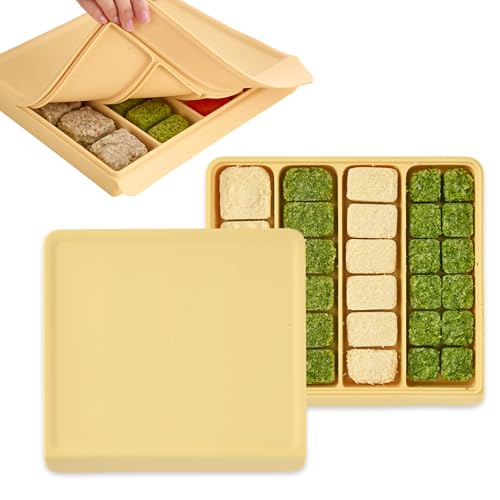 Firgi Silicone Baby Food Storage Container with Lid - 26.4oz Freezer Safe Stackable Meal Prep Containers for Baby Puree, Homemade Food & Snacks - BPA...