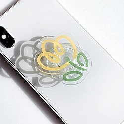 Soporte Celular Acrilico RYMAUP® Soporte de acrílico único para teléfono celular con flor de tulipán Soporte seguro expandible transparente para teléfono celular Soporte plegable para teléfono inteligente y tableta (amarillo)