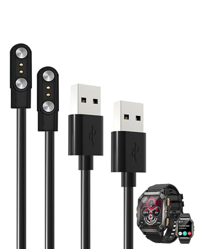 [2 Pack] for DEKELIFE 2.02 Inch SmartWatch Charger, Magnetic Replacement USB Charging Cable Compatible with DEKELIFE 2.02 Inch Smart Watch Accessories.(Black) image 2