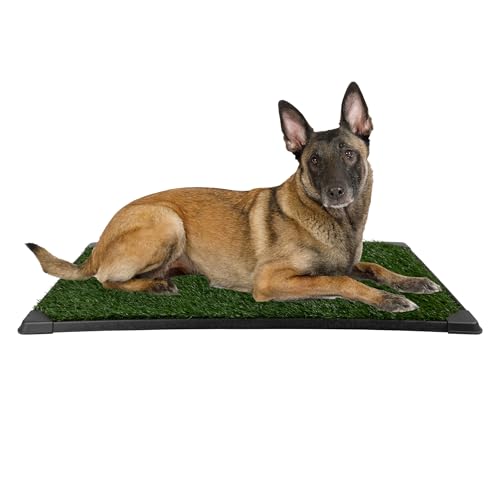 Set of 3 Reusable Pee Pads for Dogs - 35.5x23.5in Replacement Artificial Dog Grass - Dog Housebreaking Supplies for Puppy Training by PETMAKER