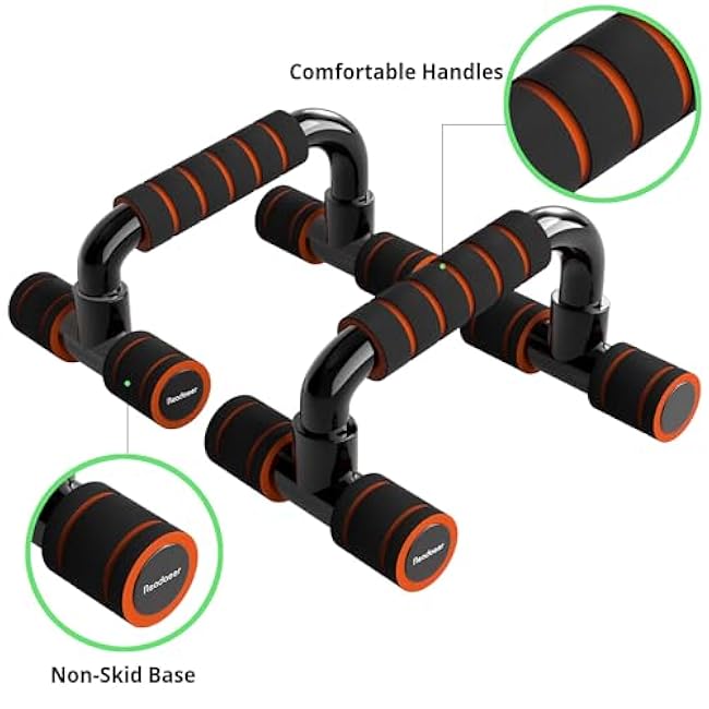 READAEER Push Up Bars Gym Exercise Equipment Fitness 1 Pair Pushup Handles with Cushioned Foam Grip and Non-Slip Sturdy Structure Push Up Bars for Men & Women