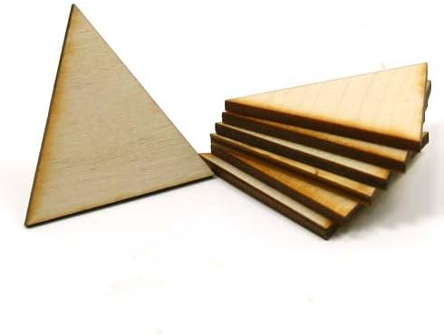 Mylittlewoodshop - Pkg of 26 - Triangle - 2 inches with Pointed Corners and 1/8 inch Thick Unfinished Wood(LC-TRIA26-26)
