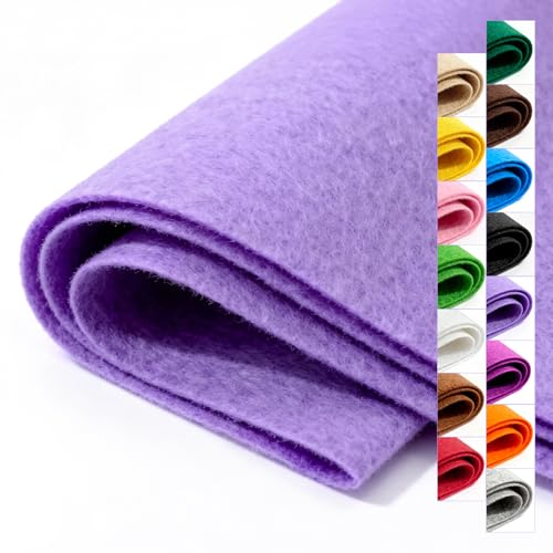 Image of Felt Fabric 36'' X 36'' Large Felt Sheets Stiff Craft Felt by The Yard for DIY Crafts Letter Coaster Flower Ornament Sewing Party Decoration Christmas Supplies Nonwoven (Light Purple)