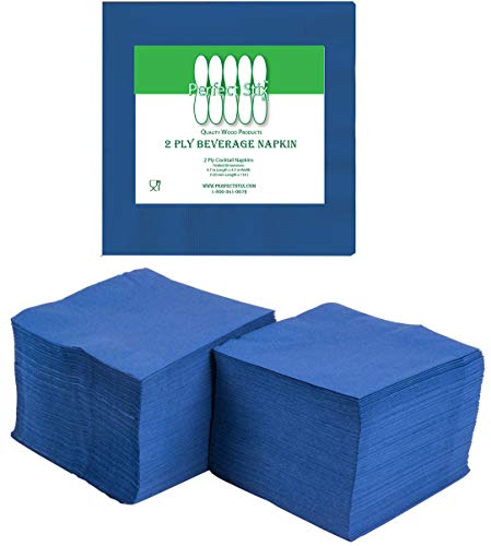 Perfectware 2 Ply Navy Blue-200 Navy Blue Beverage Napkin Package of 200ct- 2-Ply, 2.5