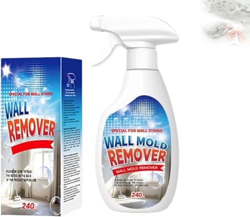 Highly Effective Wall Mold Remover Spray, Wall Mold & Stain Remover Spray - Long-Term Protection, Multi-Surface Cleaner for Bathroom, Kitchen, Tile, Wood & Fabric, Quick & Easy to Use (1, 240ml)