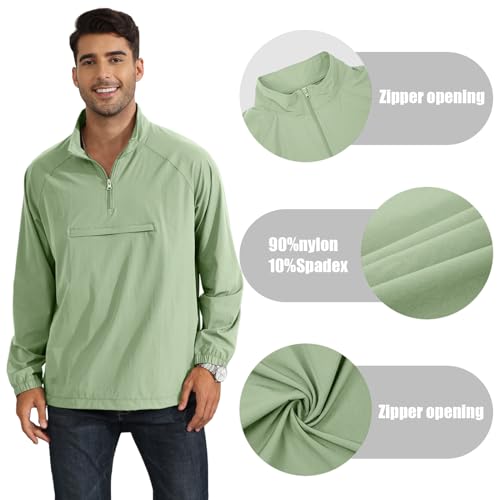 SEGANUP Pulôver masculino leve com zíper de um quarto para golfe, caminhada e corrida - esportivo el
