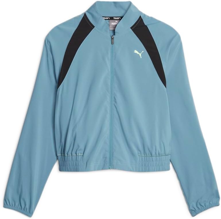 PUMA Womens Fit Woven Fashion Jacket Training Athletic Outerwear Casual Full Zip Compression - Blue