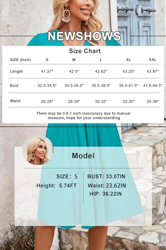 Image of Newshows Women's Pockets Wrap V Neck Floral Summer Vacation Casual Sundress | Wrinkle Free, Stretchy, Summer Beach Floral Sundress 2026, Casual Dress for Vacation, Guaduation, Side Pockets, A-line