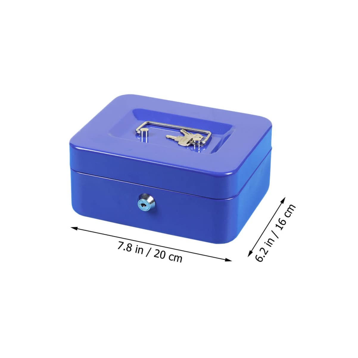 Boîte à Monnaie et Anneaux en Métal Bleue avec Poignée Portable