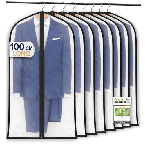 FiRiO 8 x Premium Housses de Vêtements I Housse de Vetement Penderie Respirants I Housse Vetement Anti Mite I Housse Vetements à Suspendre pour Costume, Chemise & Robe...