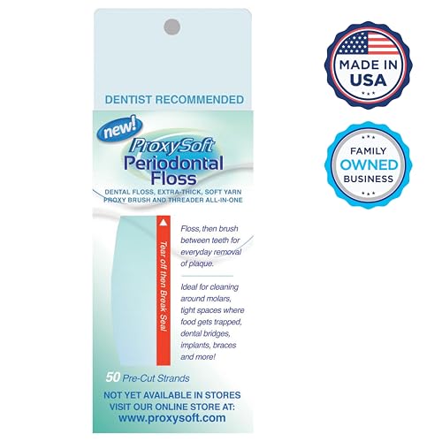 ProxySoft Periodontal Floss, 2 Packs - Dental Floss Threader, Braces Floss and Thick ProxyBrush for Daily Care of Periodontal Disease and Gum Health - Orthodontic Flossers for Braces and Teeth image 4